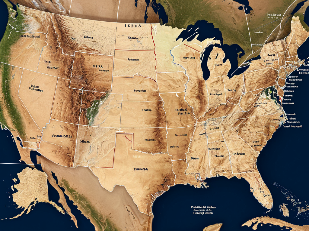 A map showing the different shipping zones and the corresponding fuel surcharge 