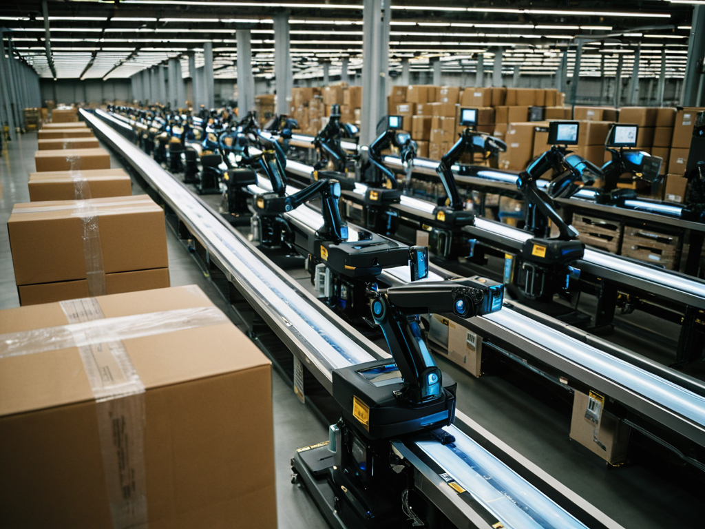 Image of Amazon seller's fulfillment center with efficient order processing