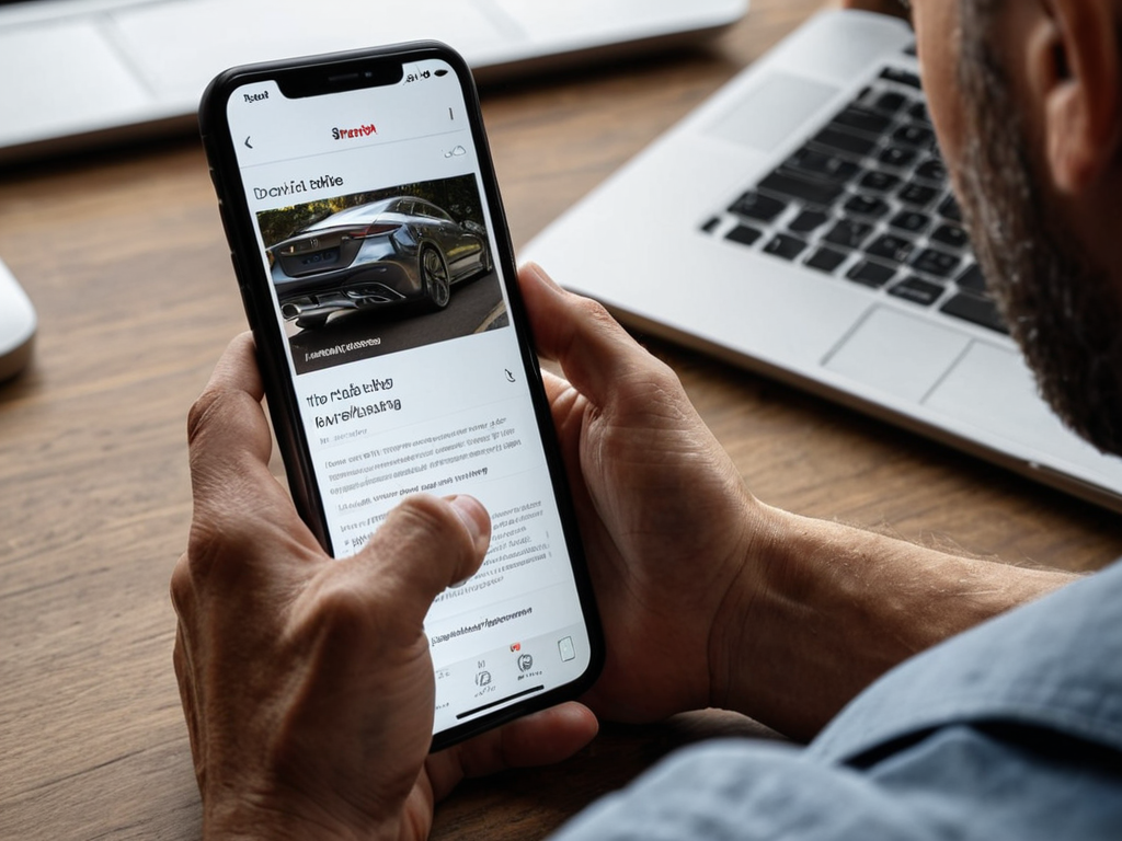A man browsing a slow-loading website on their phone